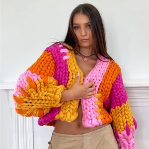 Oversized Knit Cardigan Jacket